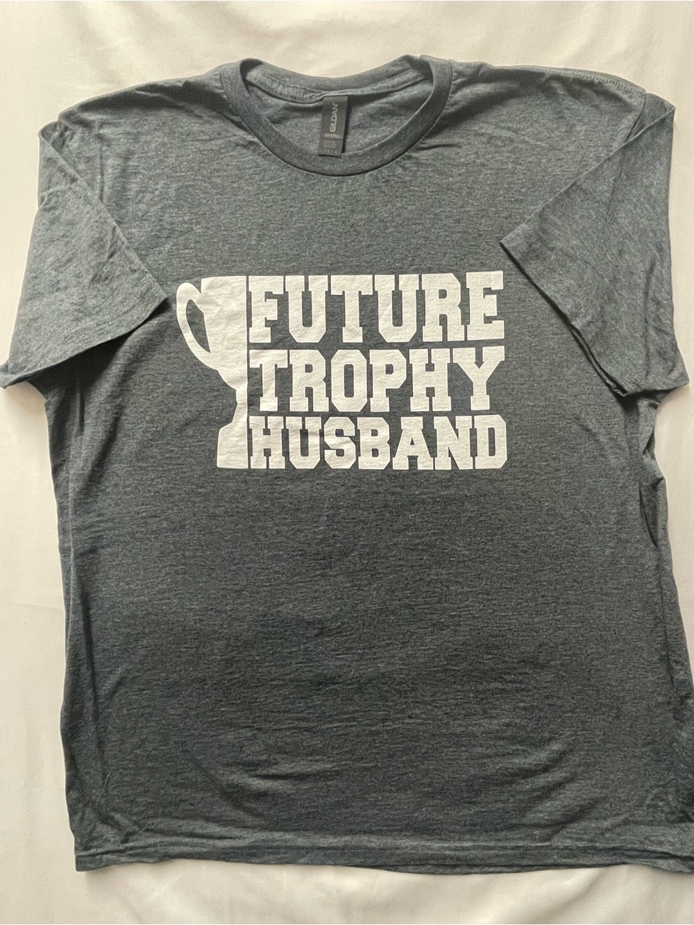 Gildan Dark Heather Gray "Future Trophy Husband" Graphic Tee